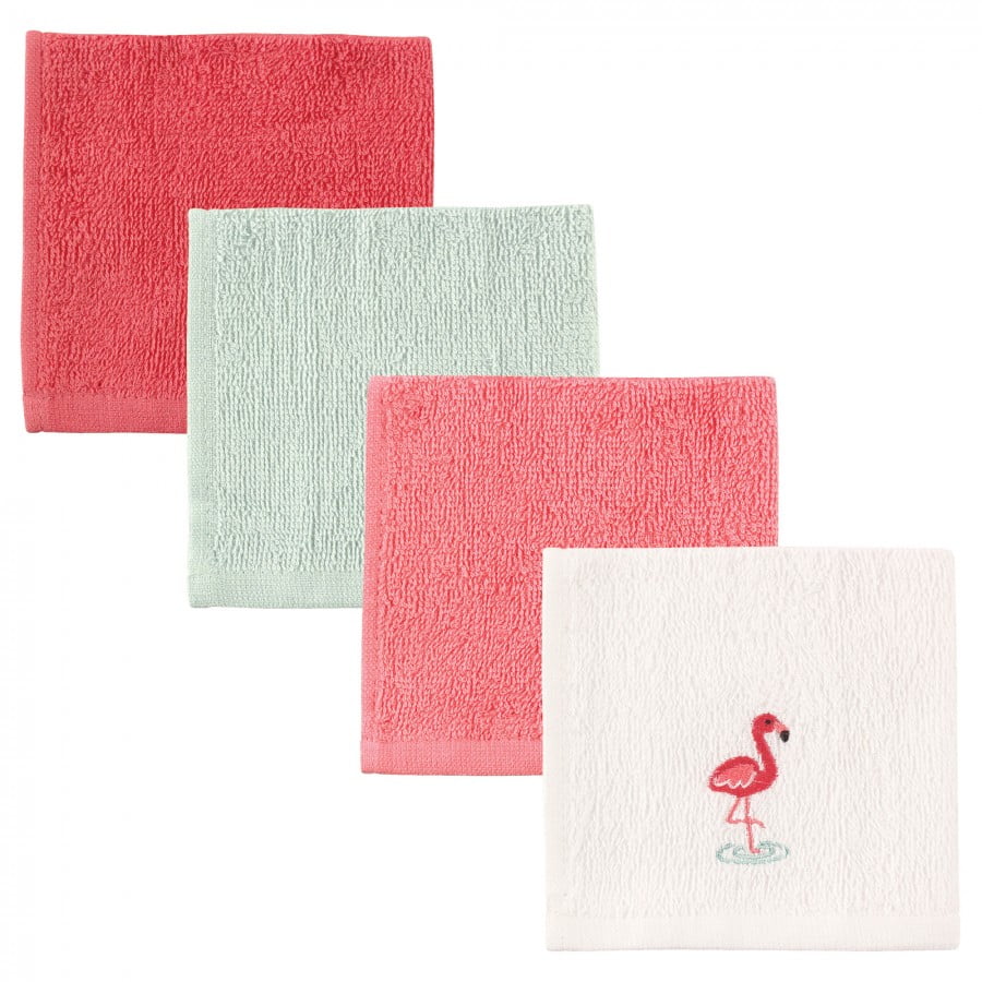 Set Di 24 Asciugamani Flamingo Luvable Friends - Morbidi E Assorbenti Per Neonati