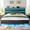 Black, variant on EnHomee Full Bed Frame with Wooden Headboard Metal Platform Bed Frame with Storage Platform Metal Bed with Charge Station & LED Lights & 13" Under-Bed Storage, Rustic Brown