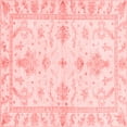 thumbnail image 1 of Ahgly Company Indoor Square Oriental Red Traditional Area Rugs, 7' Square, 1 of 4