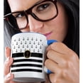 thumbnail image 2 of 3drose, Black and White Nautical Anchors and Stripes with a Band, 15oz Two-tone Blue Mug, 2 of 6