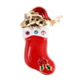 thumbnail image 3 of KLKCMS Lovely Christmas Gifts Rhinestone Enamel Collar Brooch Pins Ornament - Boote, 3 of 9