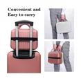 thumbnail image 3 of Estuche de viaje para maquillaje, organizador rígido de cosméticos, pequeño estuche para maquillaje, mini maleta de transporte retro de ABS para mujeres y niñas, color blanco y oro rosa, 3 of 4