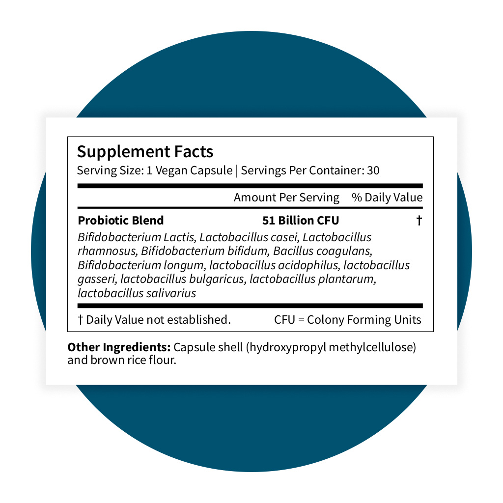 Pattern Wellness Probiotic, 51 Billion CFU, Gut Health & Immune Support, 30 Count