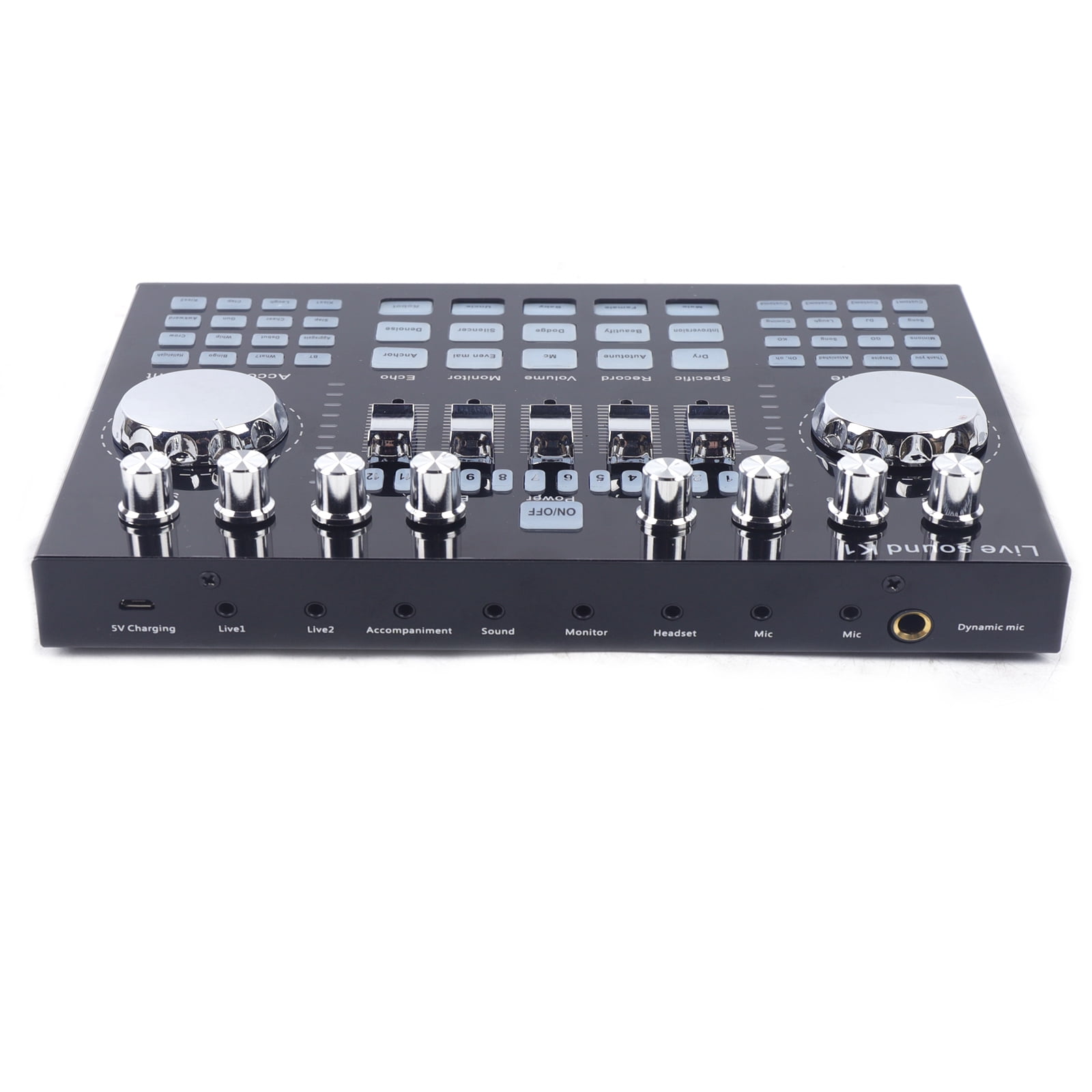 Digital Audio Mixer with Bluetooth, DSP Processor for Clear Sound, Dual Mobile Phone Live Broadcast Support, Ideal for PC and Mobile Use