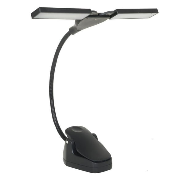 hejhncii Double Lamp Music Stand Light, Clip on LED Book Light, USB and Battery Operated