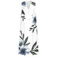 thumbnail image 5 of Maxi Dresses for Women Plus Size Retro Sleeveless V Neck Long Tank Dress Fashion Vintage Printed Midi Dresses with Pockets Loose Casual Flowy Summer Beach Dress Daily Lounge Dresses, 5 of 5