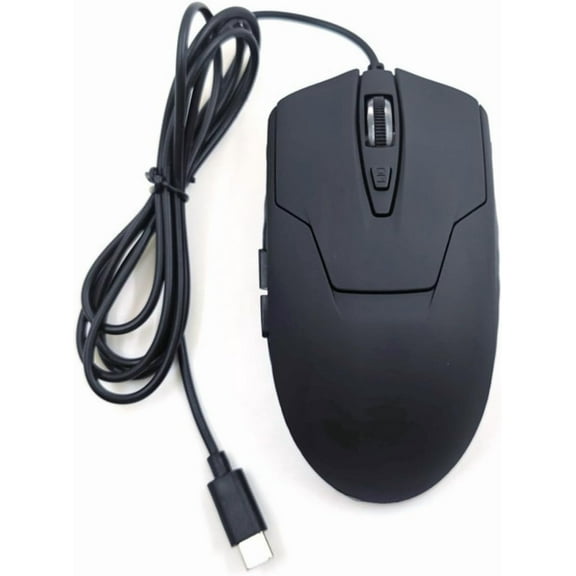 CBUS Wired USB C Mouse, 6-Button Quiet Click Computer Mouse - 4 DPI Speeds, Ergonomic, LED Backlight - Compatible with Mac, Chromebook, HP, DELL XPS, ASUS, Surface, Silent Gaming Mouse Type-C Wired