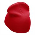 thumbnail image 2 of Scored Embroidered 8 Inch Knitted Short Beanie - Red OSFM, 2 of 5