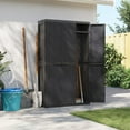 thumbnail image 4 of vidaXL Outdoor Storage Cabinet Black Polypropylene 38 x 14 x 65 in, 4 of 93