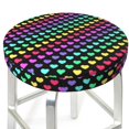thumbnail image 3 of Gukieu Rainbow Hearts Print Round Chair Cover, Dust-proof and Non-slip Bar Chair Protective Cover, Suitable for Bars, Restaurants, Offices-14 inch, 3 of 7
