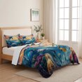 thumbnail image 5 of Full Quilt Set 78''x90'', Blue Coastal Lightweight Summer Bedspread Coverlet Set with 2 Pillow Shams, Dolphin Summer Beach Nautical Ocean Breathable All Season Quilt Bedding for Bedroom/Guest Room, 5 of 9