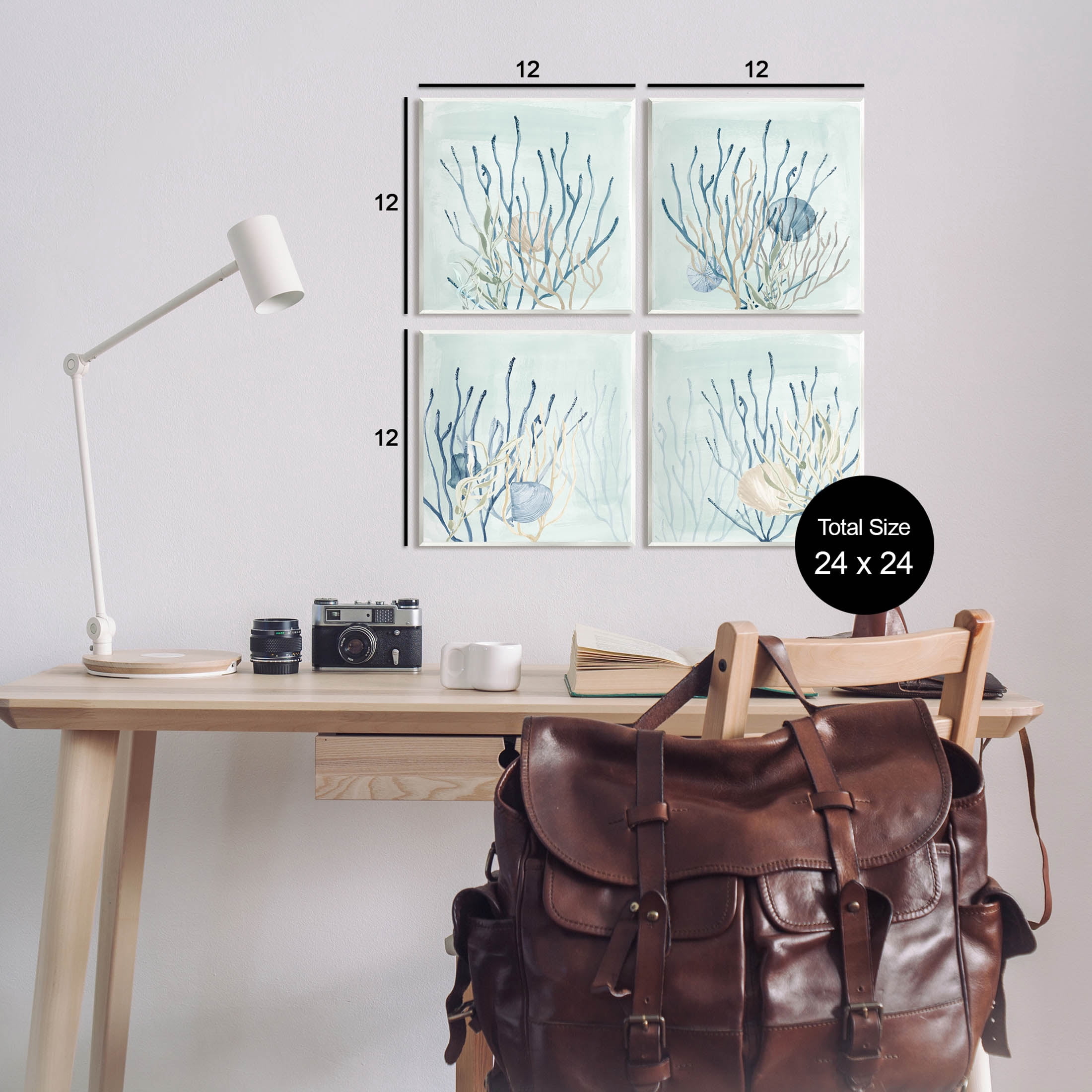 Swimming Underwater Sea Life Coral Animals & Insects Graphic Art Unframed Art Print Wall Art, Set of 4