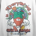 thumbnail image 2 of Everything Will Be Alright Strawberry Character Women's White Cropped Tee-Large, 2 of 3