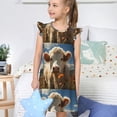 thumbnail image 4 of Fotbe Daisy Meadow Cow Vestido de Dormir para Niñas de 3 a 10 Años, Mangas Cortas, Estilo Princesa, Pijama Camisón con Mangas Voladas-XX-Large, 4 of 6