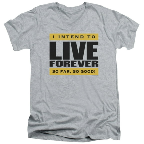 - I Intend To Live Forever - Slim Fit V Neck Shirt - Small