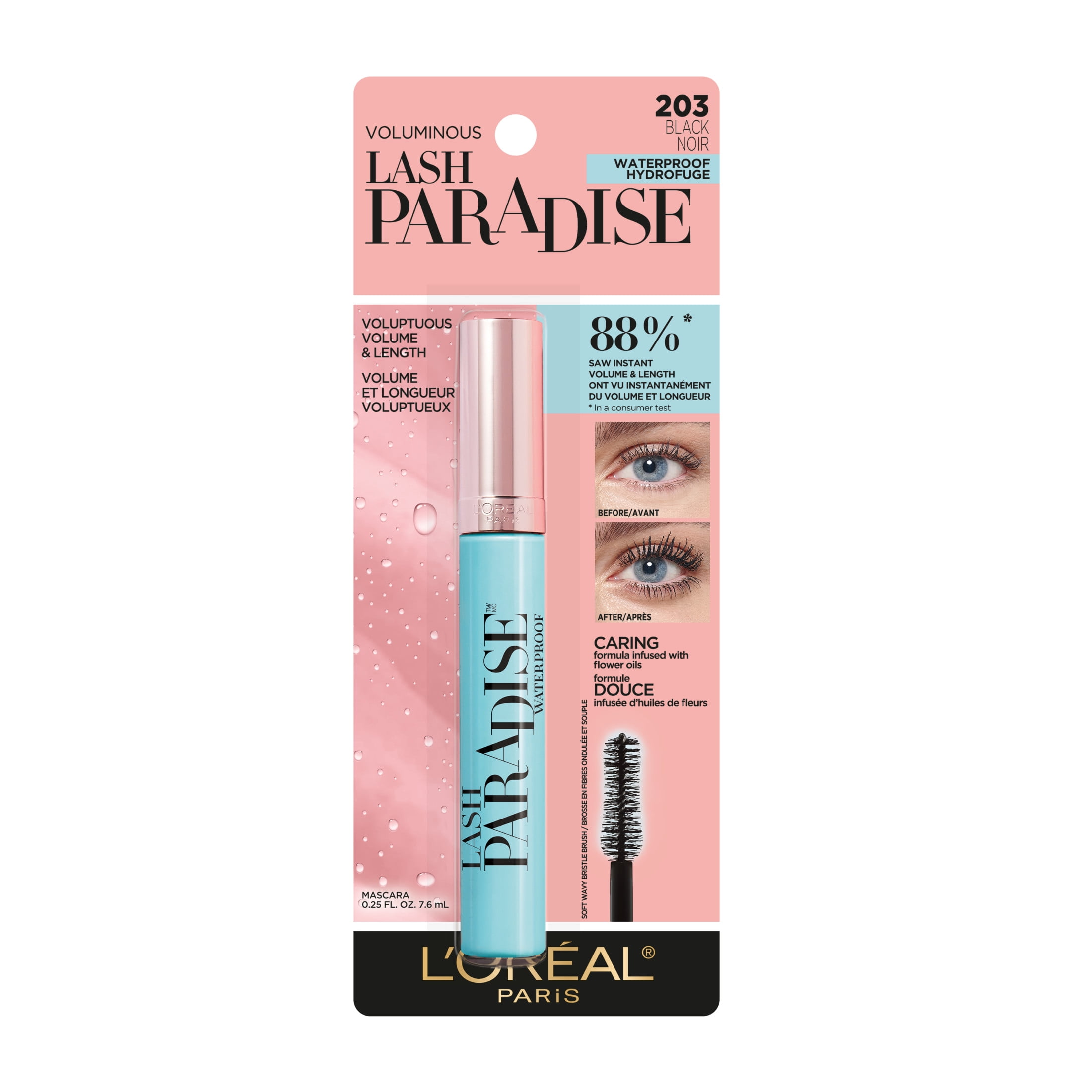 (2 pack) L'Oreal Paris Voluminous Lash Paradise Waterproof Mascara, Black