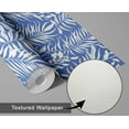 thumbnail image 6 of S4sassy Self Adhesive Wallpaper, Palm Frond Wallpaper, Blue Removable DIY Vinyl Wall Covering, Textured Peel and Stick Contact Paper for Entryway accent wall, Easy Home Decor Solution (25"x120" inch), 6 of 9