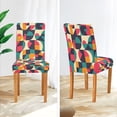 thumbnail image 3 of Yayeee 4 Pack Dining Chair Covers Stretch Parson Chairs Slipcovers Seat Protector, Retro Geometric, 3 of 6