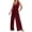 Wine, variant on Penkiiy Women's Overalls Jumpsuit Casual Loose Sleeveless Adjustable Straps Bib Wide Leg Outfits With Pockets XL Black