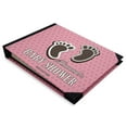 thumbnail image 1 of Darling Souvenir Pink Baby Footprint & Stars Printed Hardbound Cover PersonalizedGuestbookFor Baby ShowerGuestSign InBookRegistry-9 x 12 Inches, 1 of 4
