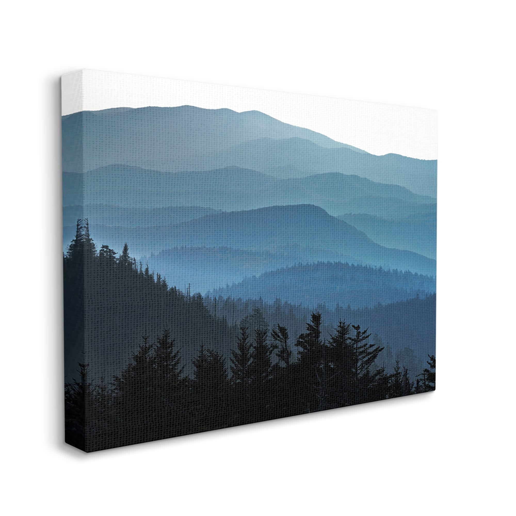 Stupell Blue Layered Mountain Peaks Landscape Photography Gallery Wrapped Canvas Print Wall Art