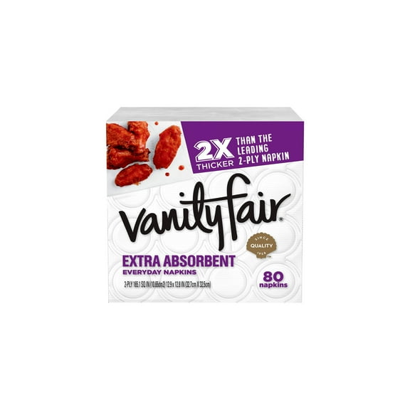 Vanity Fair Extra Absorbent 2-Ply Paper Napkins, 80-Count (Pack of 32)