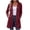 Wine, variant on Chiccall Women's Fleece Lined Longline Zip Up Hoodie Cardigan Drawstring Hood Mid-Length Oversized Long Sleeve Loose Sweat Coat with Side Pockets