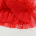 thumbnail image 7 of FAOWME Big Child Girls Christmas Dress Fly Sleeve Star Print Mesh Comfortable Fashion Tutu Dresses For Holiday Party Red 4-5 Years, 7 of 7