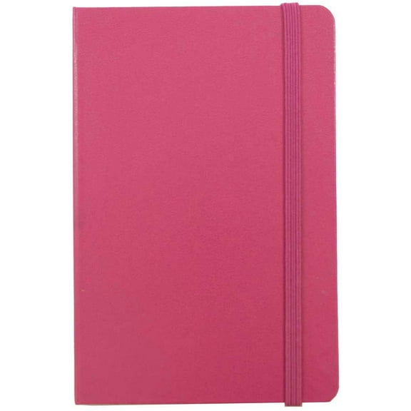 JAM Hardcover Notebook with Elastic Band, 1/Pack, Pink, Travel Size, 4 x 6