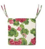Plow & Hearth 19-3/4 x 17-1/2 Weather-Resistant Outdoor Classic Square Chair Cushion with Ties in Geranium