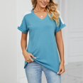 thumbnail image 2 of Birdeem Womens V- Neck Hollow Out Recreational Short Sleeve Tops, 2 of 9