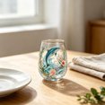 thumbnail image 5 of Gold Rim Egg Shaped Stemless Glass Tumbler 2D Printed Ocean Dolphin Coral Coastal Cup for Home Bar Decor, 5 of 5