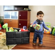 CleverMade CleverCrate Stackable 46L Collapsible Storage Bins, Black (3-Pack)