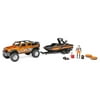 Adventure Force Angler Adventure Metal Orange Jeep Truck and Sport Boat Vehicle Playset (10 Pieces) Child