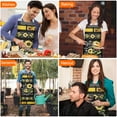 thumbnail image 4 of Black Sunflower Sunshine Pattern Apron-Garden Aprons for Women with Pockets-Cotton Linen Waterproof Kitchen Cooking Gardening Aprons Adjustable for Kitchen,Cooking,BBQ and Salon 33x27 Inch, 4 of 7