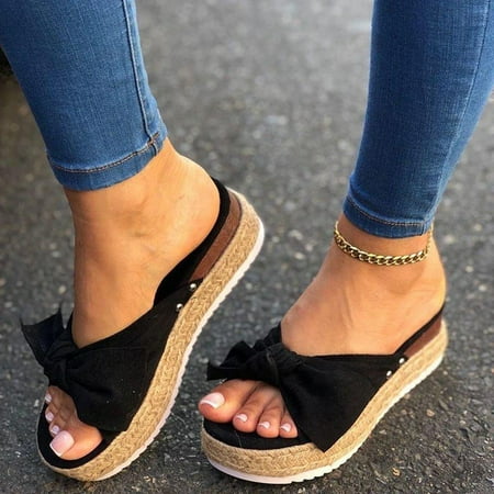 

Women s Ladies Casual Bowknot Open Toe Platforms Sandals Wedges Shoes Slippers Casual Womens Shoes Size 11 Winter Dress Shoes for Women Business Casual Womens Fashion Casual Sneakers Shoes X Casual