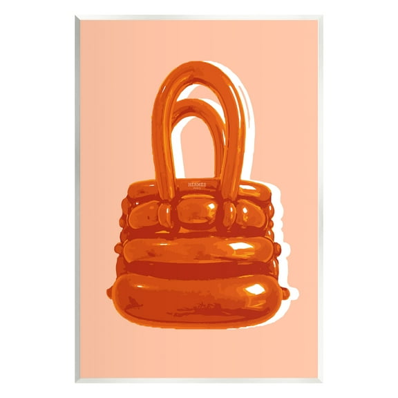 Stupell Industries Orange Modern Purse Abstract Painting Unframed Art Print Wall Art, 10 x 15