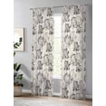 thumbnail image 4 of Sheer Curtains 96 Inches Long 2 Panels Set for Living Room, Vintage Floral Semi Sheer Curtains for Windows, Grey Spring Dandelion Plants Flower Botanical Voile Window Treatments Rod Pocket Curtain, 4 of 7