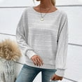 thumbnail image 4 of Oversized Sweaters for Womens Solid Crewneck Pullover Tops Long Batwing Sleeve Knit Jumper Shirts, 4 of 8