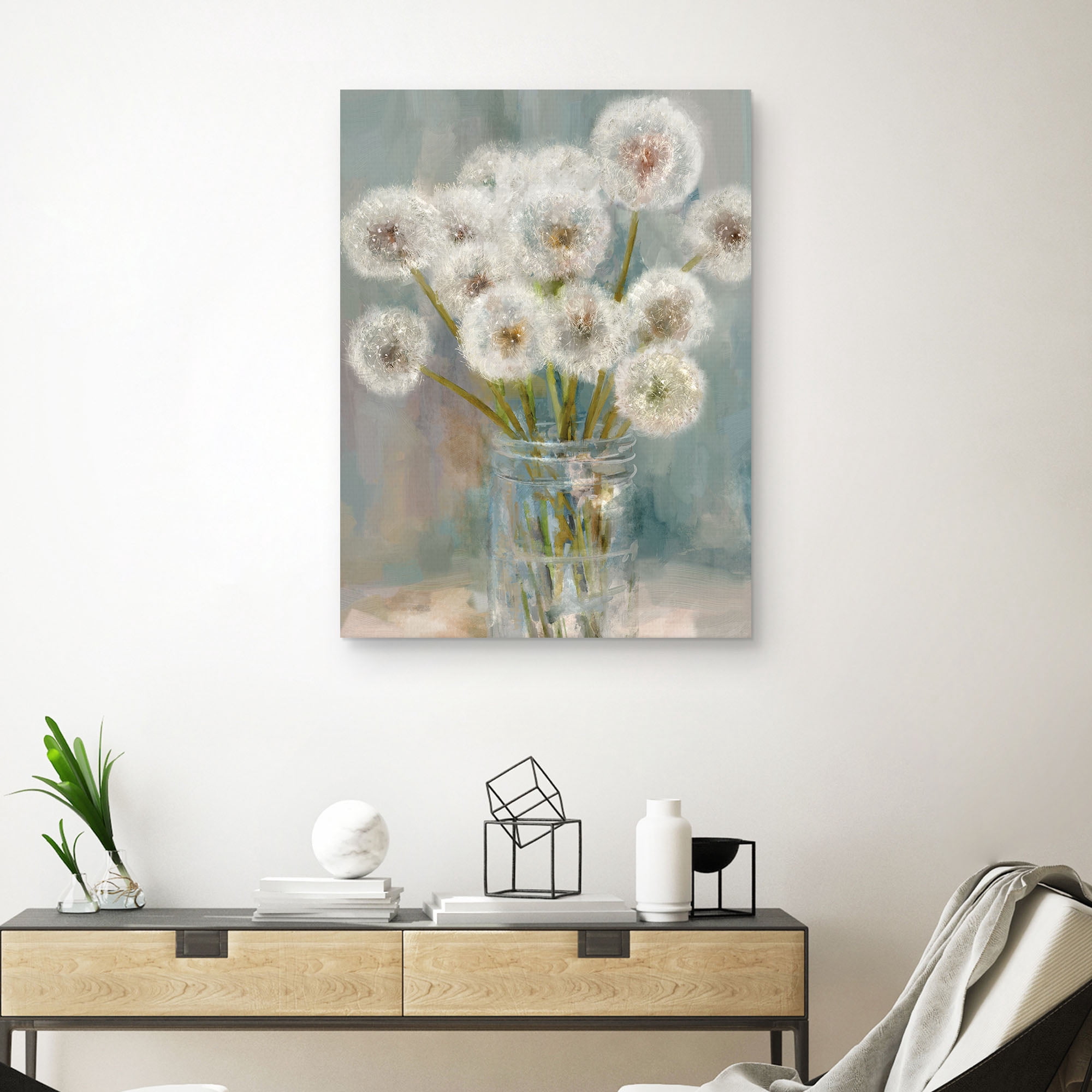 Mason Jar Wishes I by Studio Arts Canvas Art Print