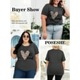 thumbnail image 5 of XCHQRTI Leopard Be Kind Shirt for Women Plus Size Graphic Tees Short Sleeve Tops, 5 of 7