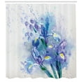thumbnail image 2 of Watercolor Flower Decor Floral Background With Pretty Irises In Fresh Colors Nature Earth Spirit, Bathroom Accessories, 69W X 84L Inches Extra Long, By Ambesonne, 2 of 2