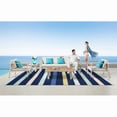 thumbnail image 6 of Pasargad Home Hampton Collection Indoor/Outdoor Area Rug- 8' 9" X 11' 9",Blue, 6 of 9