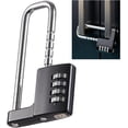 thumbnail image 1 of Cabinet Lock,Combination Padlock,U Shaped Padlock,Stainless Steel Gym Locker Lock Code Long Adjustable Shackle Lock for Outdoor, School, Gym, Sports lockers, Fences (Black), 1 of 7