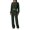 Green M, variant on 2 Pcs/Set Women Top Pants Set Round Neck Long Sleeve Crop Top Drawstring Elastic Waist Wide Leg Sweatpants Sport Outfit Spring Autumn Tracksuit