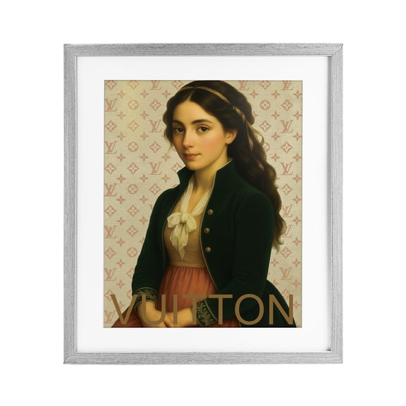 Stupell Industries Glam Glam Gentlewoman in Spring Gray Framed Print Under Glass, 13 x 16, by Grotto Studios