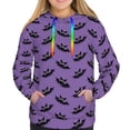 thumbnail image 4 of Hoodies for Women - cool bats gothic Halloween purple Comfrt Colour Drawstring Women'S Fashion Hoodies & Sweatshirts, Fall Outfits Clothes for Women 2024 Pullover with Kangaroo Pocket, 4 of 7
