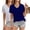 White/Navy Blue, variant on Women's Casual Active Style 2 Pack V Neck Short Sleeve Fitted T-Shirt Stretchy Bodycon Basic Top