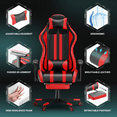 thumbnail image 6 of Luxvie Gaming Chair with Footrest High Back Computer Office Gamer Chair with Massage and Headrest Lumbar Support Swivel Ergonomic Game Chair for Adults Kids, Red, 6 of 8
