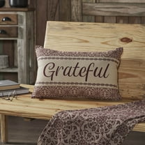 VHC Brands Custom House Burgundy Tan Jacquard Grateful Pillow 14x22
